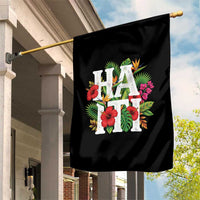 Haiti Tropical Floral Hibiscus Palm Leaves Island Graphic Garden Flag Haitian Heritage Pride
