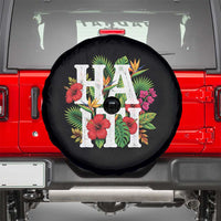 Haiti Tropical Floral Hibiscus Palm Leaves Island Graphic Spare Tire Cover Haitian Heritage Pride