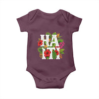 Haiti Tropical Floral Hibiscus Palm Leaves Island Graphic Baby Onesie Haitian Heritage Pride