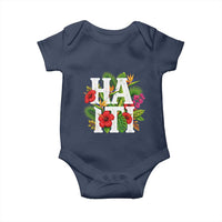 Haiti Tropical Floral Hibiscus Palm Leaves Island Graphic Baby Onesie Haitian Heritage Pride