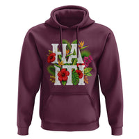 Haiti Tropical Floral Hibiscus Palm Leaves Island Graphic Hoodie Haitian Heritage Pride