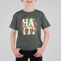 Haiti Tropical Floral Hibiscus Palm Leaves Island Graphic T Shirt For Kid Haitian Heritage Pride