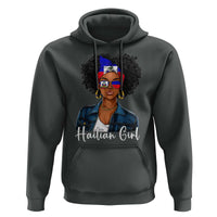 Proud Haitian Afro Girl in Denim Jacket Style Graphic Hoodie Haiti Heritage Pride