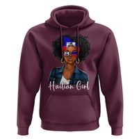 Proud Haitian Afro Girl in Denim Jacket Style Graphic Hoodie Haiti Heritage Pride