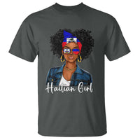 Proud Haitian Afro Girl in Denim Jacket Style Graphic T Shirt Haiti Heritage Pride