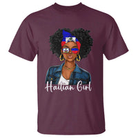 Proud Haitian Afro Girl in Denim Jacket Style Graphic T Shirt Haiti Heritage Pride