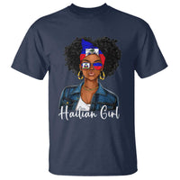 Proud Haitian Afro Girl in Denim Jacket Style Graphic T Shirt Haiti Heritage Pride