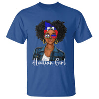 Proud Haitian Afro Girl in Denim Jacket Style Graphic T Shirt Haiti Heritage Pride