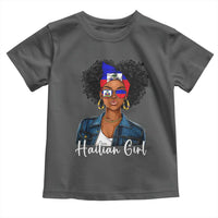 Proud Haitian Afro Girl in Denim Jacket Style Graphic Toddler T Shirt Haiti Heritage Pride