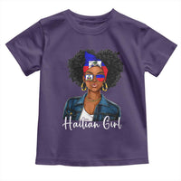 Proud Haitian Afro Girl in Denim Jacket Style Graphic Toddler T Shirt Haiti Heritage Pride
