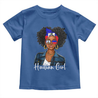 Proud Haitian Afro Girl in Denim Jacket Style Graphic Toddler T Shirt Haiti Heritage Pride