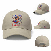 Cute Dabbing Haitian Princess Kids Graphic Baseball Cap Haiti Heritage Pride