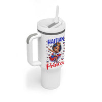 Cute Dabbing Haitian Princess Kids Graphic Tumbler With Handle Haiti Heritage Pride