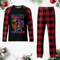 Haiti Young King Dabbing Boy Kids Graphic Plaid Pajama Set Haitian Heritage Pride