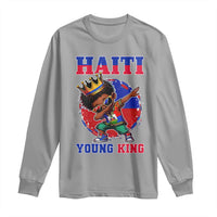 Haiti Young King Dabbing Boy Kids Graphic Long Sleeve Shirt Haitian Heritage Pride