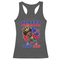 Haiti Young King Dabbing Boy Kids Graphic Racerback Tank Top Haitian Heritage Pride