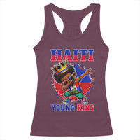 Haiti Young King Dabbing Boy Kids Graphic Racerback Tank Top Haitian Heritage Pride
