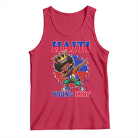 Haiti Young King Dabbing Boy Kids Graphic Tank Top Haitian Heritage Pride