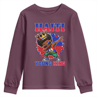 Haiti Young King Dabbing Boy Kids Graphic Youth Sweatshirt Haitian Heritage Pride