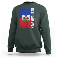 Best Dad Ever Haitian Papa Sweatshirt Vintage Distressed Haiti Flag Father's Day