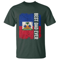 Best Dad Ever Haitian Papa T Shirt Vintage Distressed Haiti Flag Father's Day