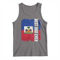 Best Dad Ever Haitian Papa Tank Top Vintage Distressed Haiti Flag Father's Day