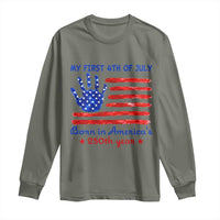My First 4th of July Celebrate Semiquincentennial Cute Long Sleeve Shirt Born in America's 250th Year Patriotic Milestone Celebration
