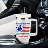 My First 4th of July Celebrate Semiquincentennial Cute Tumbler With Handle Born in America's 250th Year Patriotic Milestone Celebration