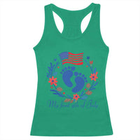 My First 4th of July Patriotic Cute Baby Footprints Racerback Tank Top American Flag Wreath America Holiday Milestone