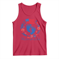 My First 4th of July Patriotic Cute Baby Footprints Tank Top American Flag Wreath America Holiday Milestone