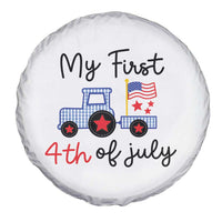 My First 4th of July Patriotic Tractor Cute Spare Tire Cover American Flag Infant Independence Holiday Milestone