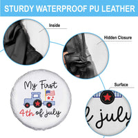 My First 4th of July Patriotic Tractor Cute Spare Tire Cover American Flag Infant Independence Holiday Milestone
