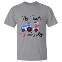 My First 4th of July Patriotic Tractor Cute T Shirt American Flag Infant Independence Holiday Milestone