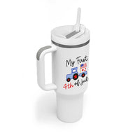 My First 4th of July Patriotic Tractor Cute Tumbler With Handle American Flag Infant Independence Holiday Milestone