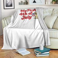 My First 4th of July Cute Golden Retriever Puppy Dog Throw Blanket American Flag Independence Holiday Milestone