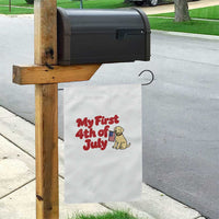 My First 4th of July Cute Golden Retriever Puppy Dog Garden Flag American Flag Independence Holiday Milestone