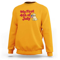 My First 4th of July Cute Golden Retriever Puppy Dog Sweatshirt American Flag Independence Holiday Milestone