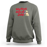 My First 4th of July Cute Golden Retriever Puppy Dog Sweatshirt American Flag Independence Holiday Milestone