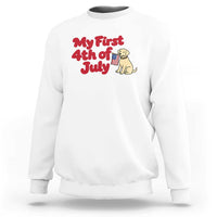 My First 4th of July Cute Golden Retriever Puppy Dog Sweatshirt American Flag Independence Holiday Milestone