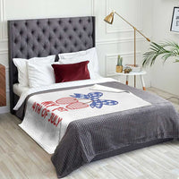 My 1st 4th of July Coquette Bow Striped Cherries Throw Blanket Preppy Patriotic Baby Girl Independence Holiday