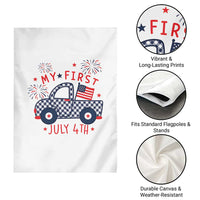 My First July 4th Gingham Vintage Truck Americana Garden Flag Patriotic Fireworks Independence Holiday Milestone