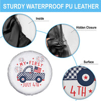My First July 4th Gingham Vintage Truck Americana Spare Tire Cover Patriotic Fireworks Independence Holiday Milestone