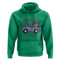 My First July 4th Gingham Vintage Truck Americana Hoodie Patriotic Fireworks Independence Holiday Milestone