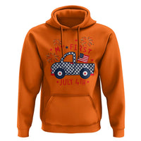My First July 4th Gingham Vintage Truck Americana Hoodie Patriotic Fireworks Independence Holiday Milestone