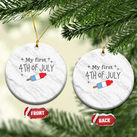 My First 4th of July Cute Summer Rocket Popsicle Ceramic Ornament Firecracker Ice Lolly Patriotic Baby Independence Holiday