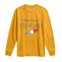 My First 4th of July Cute Summer Rocket Popsicle Long Sleeve Shirt Firecracker Ice Lolly Patriotic Baby Independence Holiday
