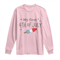 My First 4th of July Cute Summer Rocket Popsicle Long Sleeve Shirt Firecracker Ice Lolly Patriotic Baby Independence Holiday
