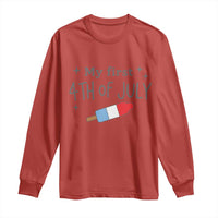 My First 4th of July Cute Summer Rocket Popsicle Long Sleeve Shirt Firecracker Ice Lolly Patriotic Baby Independence Holiday