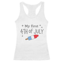 My First 4th of July Cute Summer Rocket Popsicle Racerback Tank Top Firecracker Ice Lolly Patriotic Baby Independence Holiday