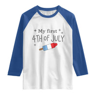 My First 4th of July Cute Summer Rocket Popsicle Raglan Shirt Firecracker Ice Lolly Patriotic Baby Independence Holiday